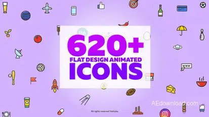 Vector Animated Icons Video Displays template preview