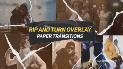 Vertical and Horizontal Paper Transitions V1 | MOGRT Premiere Pro template preview