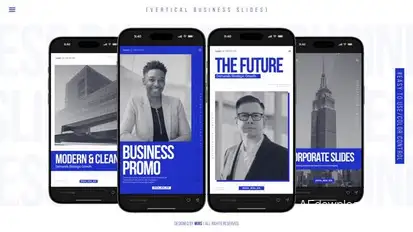 Vertical Business Slides Elements template preview