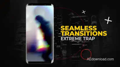 Vertical Extreme Trap Transitions Premiere Pro template preview