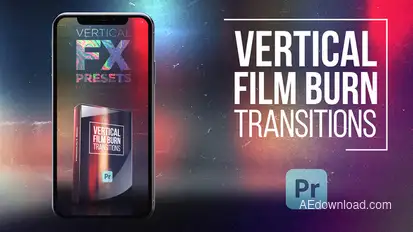 Vertical Film Burn Transitions for Premiere Pro Premiere Pro template preview