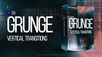 Vertical Grunge Transitions - TikTok, Reels, Shorts, Stories for Premiere Pro Premiere Pro template preview