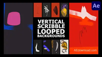 Vertical Scribble Wall Looped Backgrounds | After Effects Elements template preview