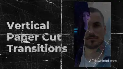 Vertical Torn Paper Transitions AE Elements template preview