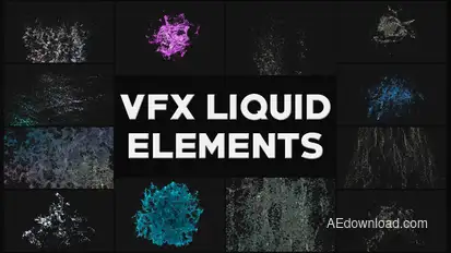 VFX Liquid Elements | After Effects Video Displays template preview