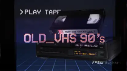 VHS Glitch Titles Presets Video Displays template preview