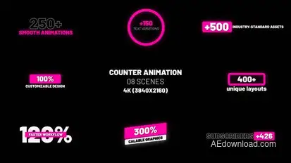 08 Counter Animation | After Effects Titles template preview