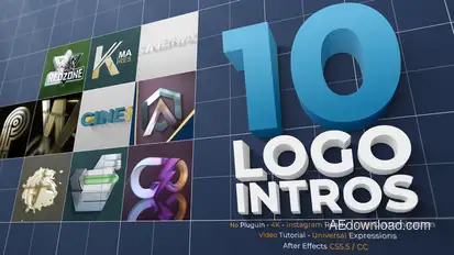 10 Cinematic 3D Logo Intros Pack Logo Stings template preview
