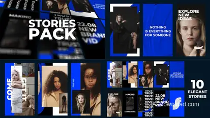 10 Elegant Fashion Stories Pack Video Displays template preview