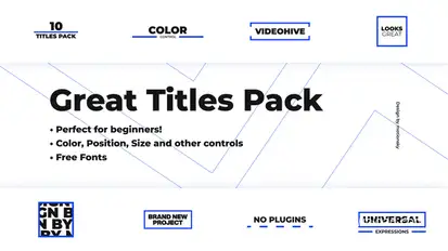 10 Great Titles Pack | After Effects Elements template preview