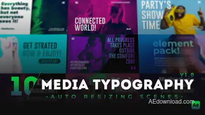 10 Media Typography Scenes Titles template preview
