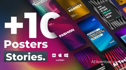 10 Posters Instagram Stories Elements template preview