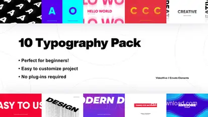 10 Wonderful Typography Pack | Afrer Effects Titles template preview
