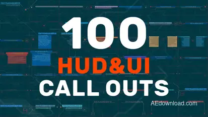 100 HUD UI Call Outs Titles template preview