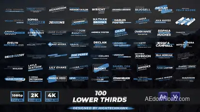 100 Lower Thirds Pack Elements template preview