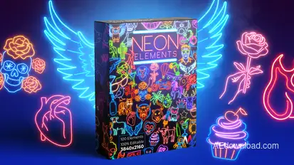 100 Neon Elements | V2 Elements template preview