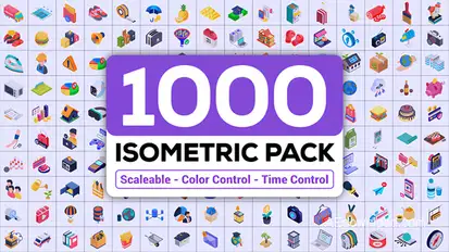 1000 Isometric Icons Pack Elements template preview