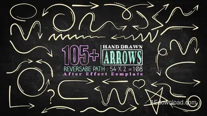 105 Hand Drawn Arrow Pack Infographics template preview