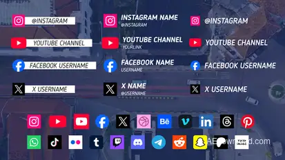 110 Social Media Lower Thirds Elements template preview