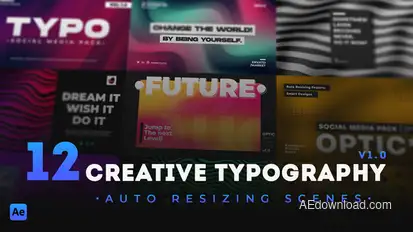 12 Creative Typography Scenes Titles template preview