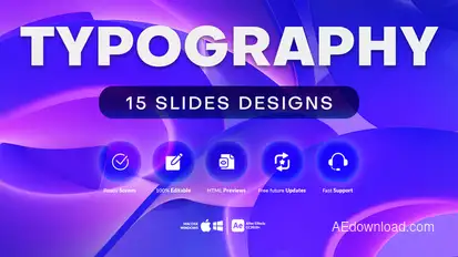 15 Typography Slides Titles template preview