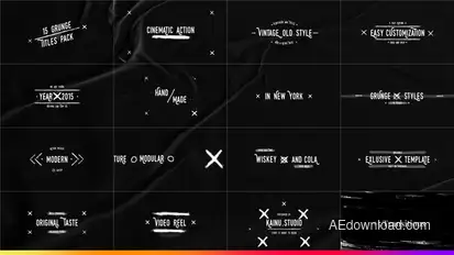 15 Vintage & Grunge Titles Pack Titles template preview
