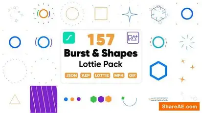 157 Bursts & Shapes Lottie Pack Openers template preview