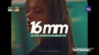 16mm Film Overlay Effect Elements template preview