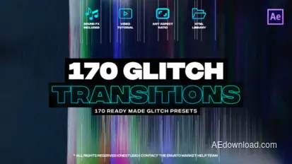 170 Glitch Transitions Elements template preview