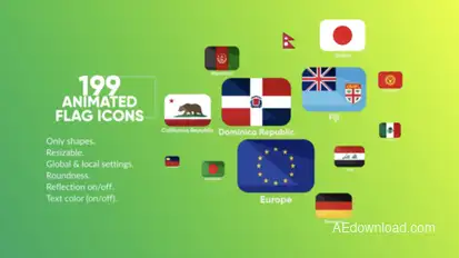 199 Animated Flag Icons Video Displays template preview