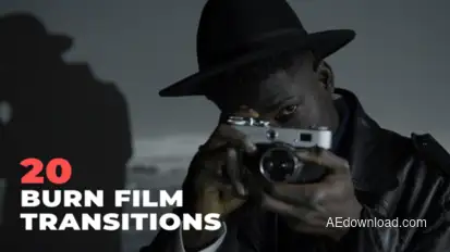 20 Burn Film Transitions Elements template preview