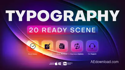 20 Creative Typography Scenes Titles template preview