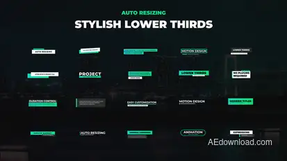 20 Stylish Lower Thirds | Auto Resizing Text Titles template preview