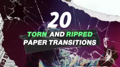 20 Turn and Ripped, Paper Transitions broadcast-packages template preview