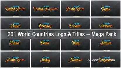 201 World Countries Logo & Titles - Mega Pack Openers template preview