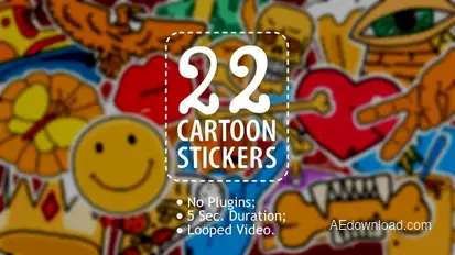 22 Cartoon Stickers Elements template preview