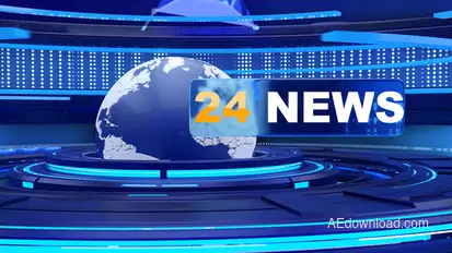 24 news opener with looped background broadcast-packages template preview