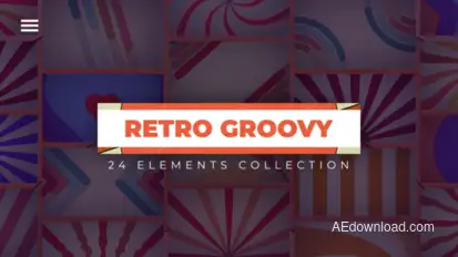 24 Retro Groovy Backgrounds Elements template preview