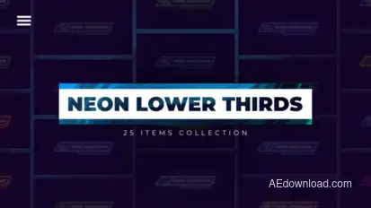 25 Neon Lower Thirds Elements template preview
