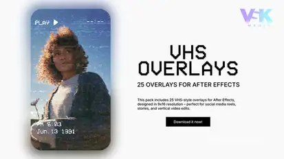 25 Vertical VHS Overlays for After Effects Elements template preview