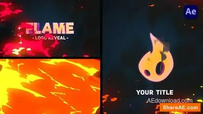 2D Cartoon Fire Tornado Logo Reveals [After Effects] Logo Stings template preview