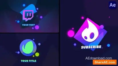 2D Cartoon Neon Logo Animations [After Effects] Logo Stings template preview