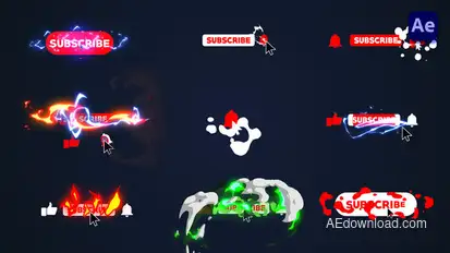 2D Cartoon Youtube Subscribe Buttons [After Effects] Elements template preview