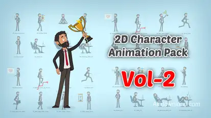 2D character Animation Pack Vol 2 Product Promo template preview