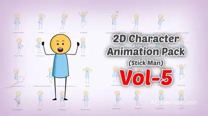 2D character Animation Pack Vol 5 (Stick Man) Product Promo template preview