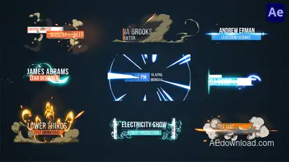 2D FX Cartoon Titles & Lower thirds [After Effects] Titles template preview