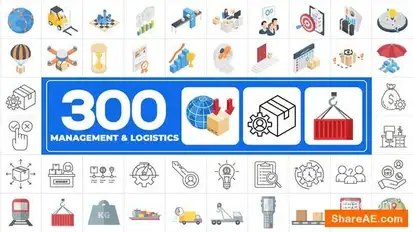 Videohive 300 Icons Pack – Management Infographics template preview