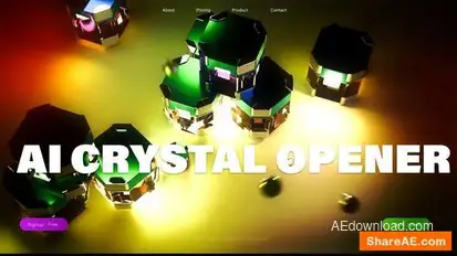 3D Abstract Glitch AI Cristal Animation Opener IT Openers template preview