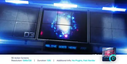 3D Action Screens Video Displays template preview