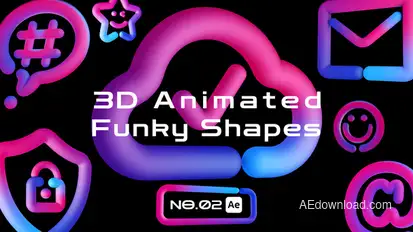 3D Animated Funky Shapes 02 Elements template preview